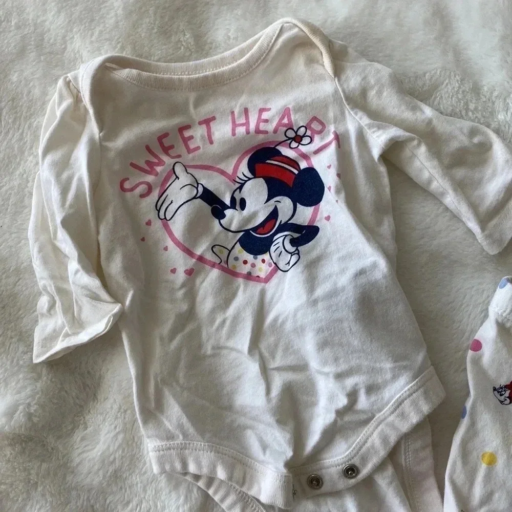 Baby gap white sweetheart Minnie Mouse Disney outfit set